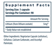 Lithium (orotate) 5 mg (90 Capsules)