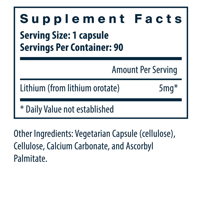 Lithium (orotate) 5 mg (90 Capsules)