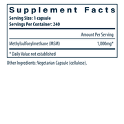 MSM 1000 mg (240 Capsules)