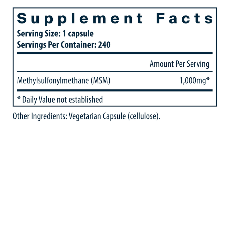 MSM 1000 mg (240 Capsules)