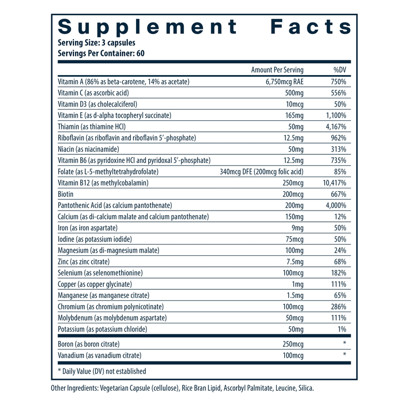 Multi-Nutrients w/Iron & Iodine (180 Capsules)