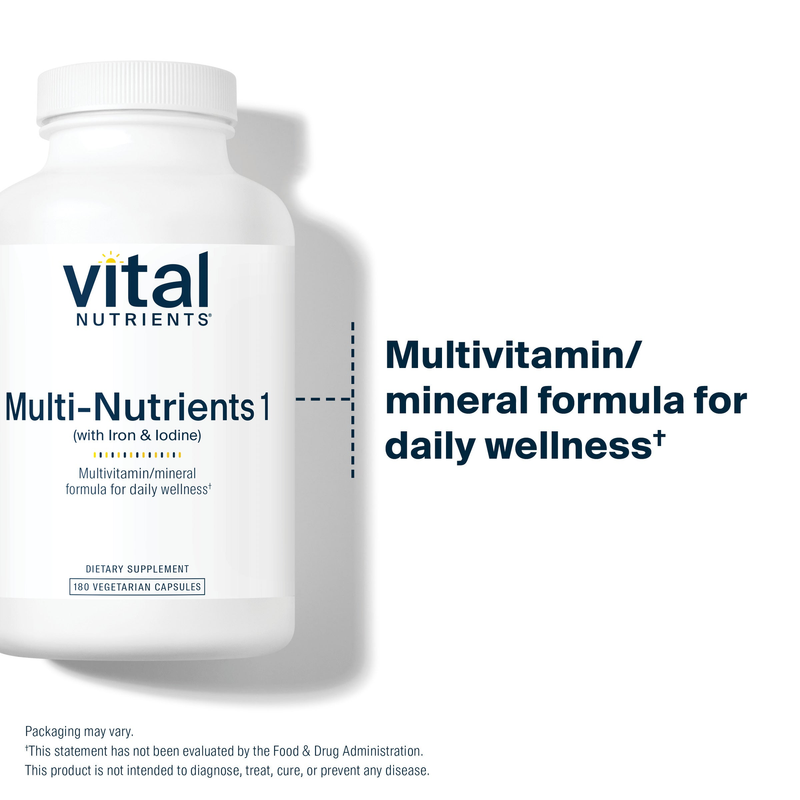 Multi-Nutrients w/Iron & Iodine (180 Capsules)
