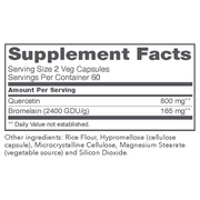 Quercetin with Bromelain (120 Capsules) - supplement facts