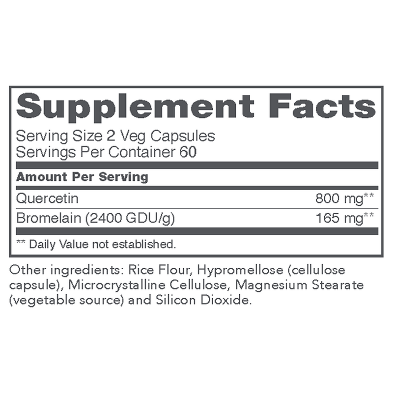 Quercetin with Bromelain (120 Capsules) - supplement facts