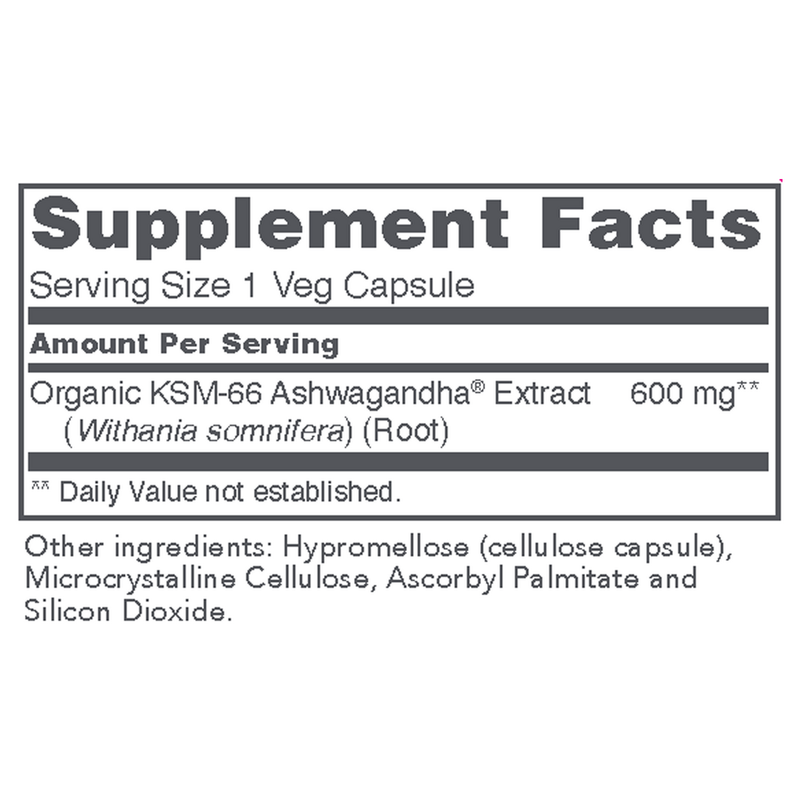 KSM-66 Ashwagandha®, Stress and Sleep Support (90 Capsules) - supplement facts