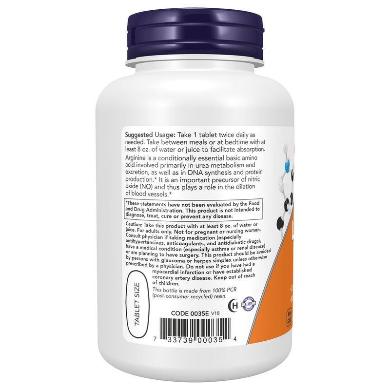 L-Arginine 1000mg (120 Tablets) - left view