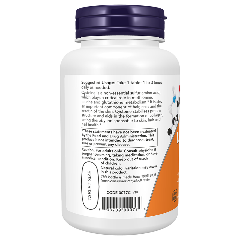 L-Cysteine 500mg (100 Tablets) - left view