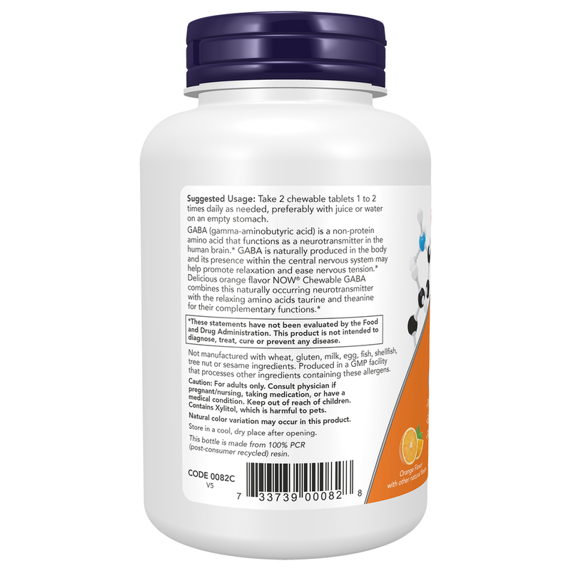 GABA 250mg (90 Chewables) - left view