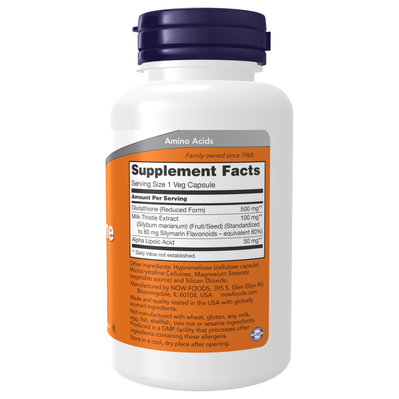 Glutathione 500mg (60 Capsules) - supplement facts