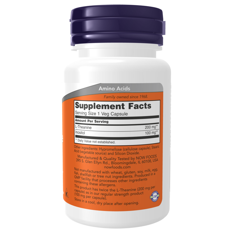 L-Theanine 200mg (60 Capsules) - supplement facts