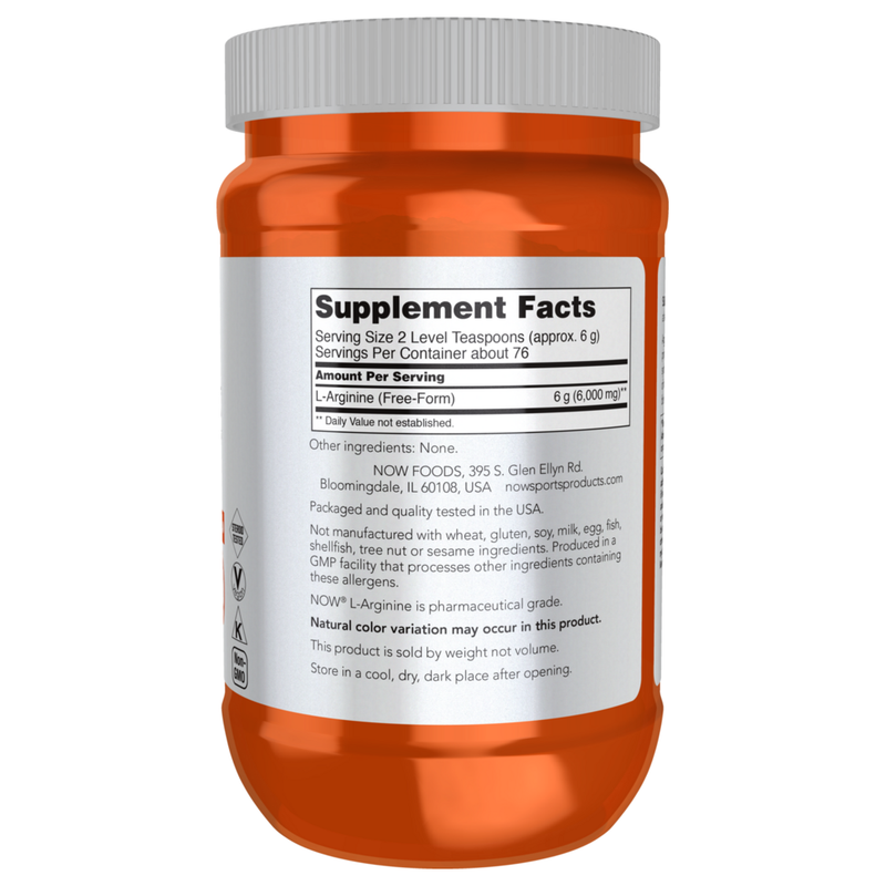 L-Arginine Powder (454 g) - supplement facts