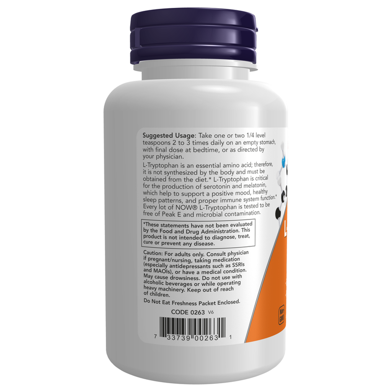 L-Tryptophan Powder (57 g) - label information