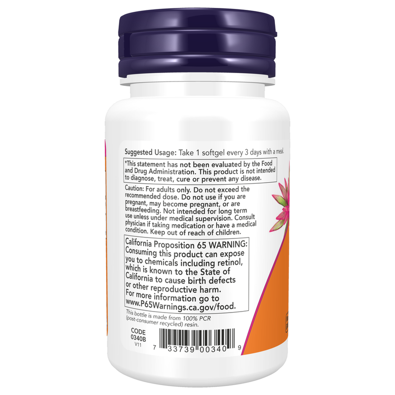 Vitamin A 25,000IU (100 Softgel) - left view