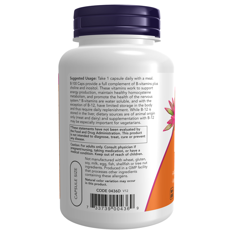 Vitamin B-100 (100 Capsules) - label information