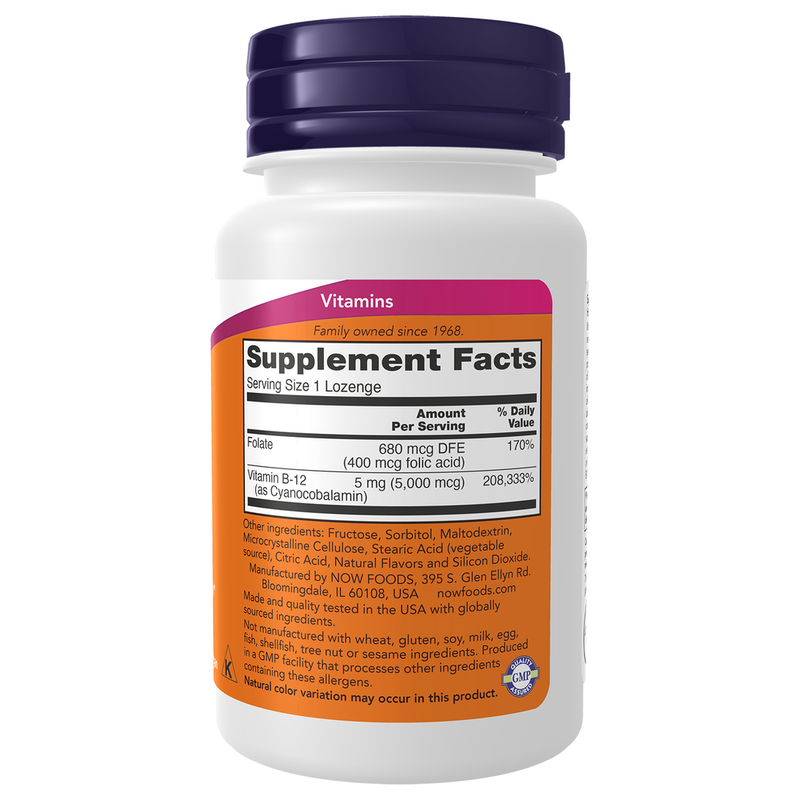 Vitamin B-12 5000mcg (60 Lozenges) - right view