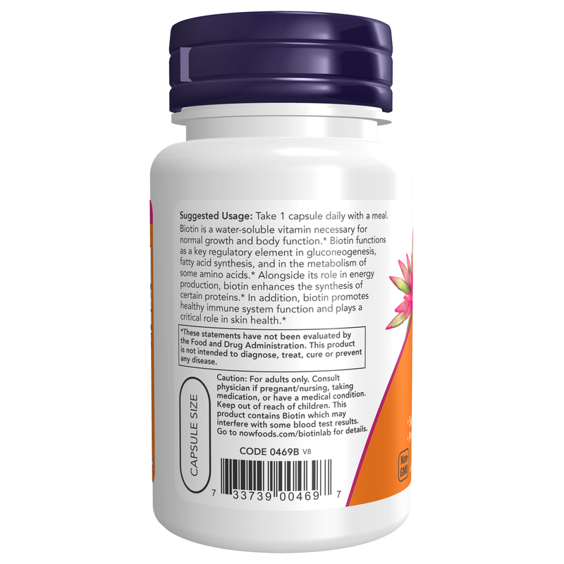 Biotin 1000mcg (100 Capsules) - label information
