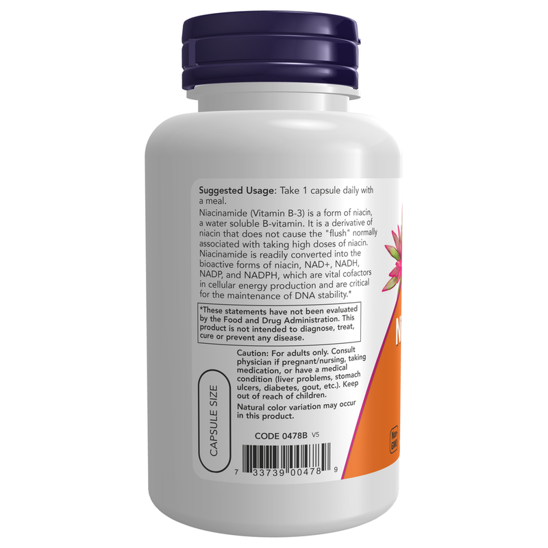 Niacinamide 500mg (100 Capsules) - label information