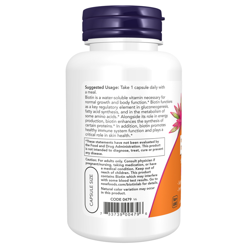 Biotin 10mg (10,000mcg) (120 Capsules) - label information