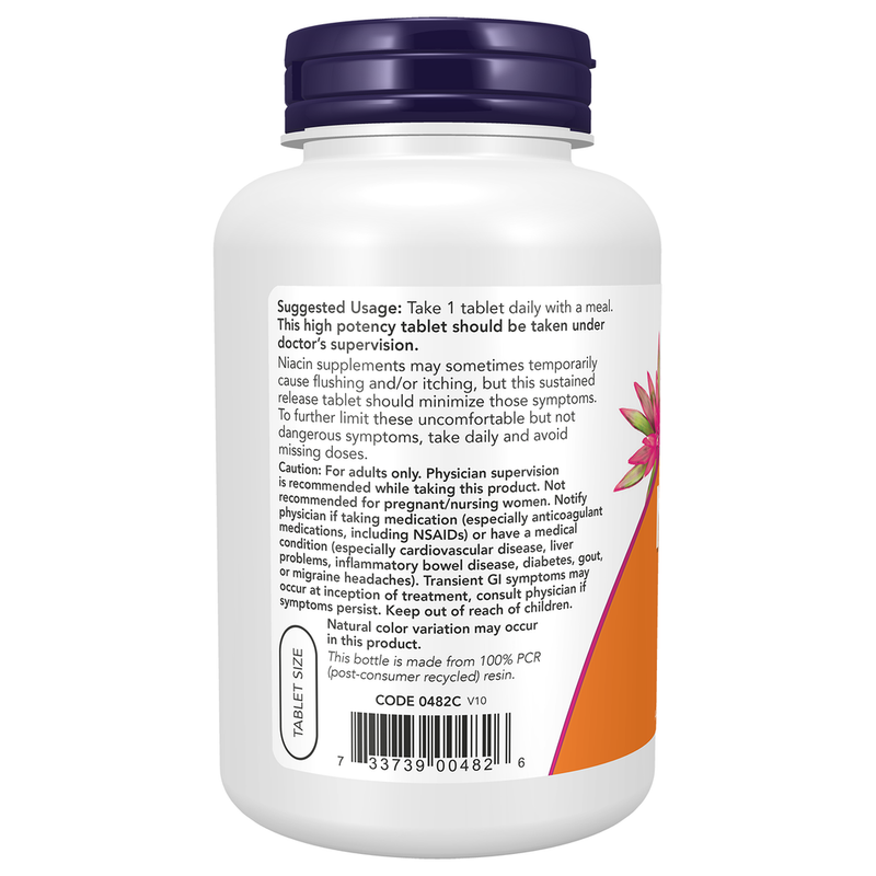 Niacin 500mg (250 Tablets) - left view