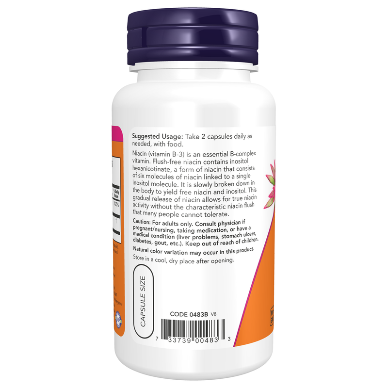 Flush-Free Niacin 250mg (90 Capsules) - label information