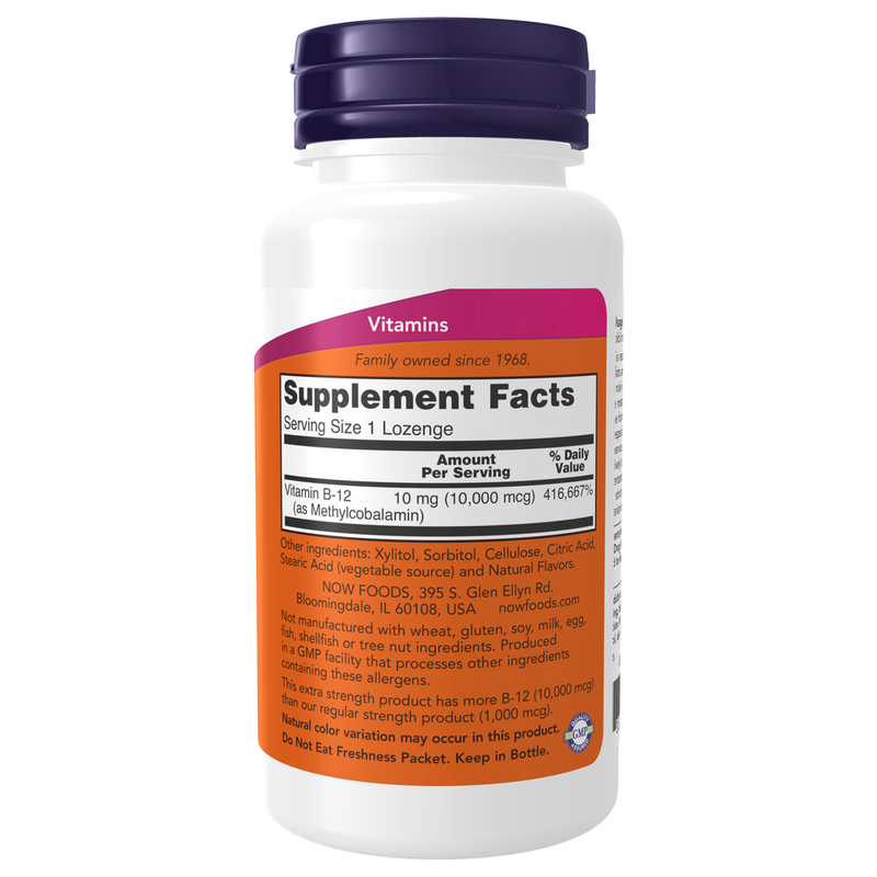 Methyl B-12 10,000mcg (60 Lozenges) - supplement facts