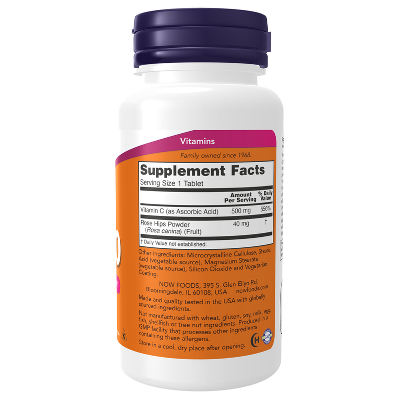 C-500 with Rose Hips (100 Tablets) - supplement facts