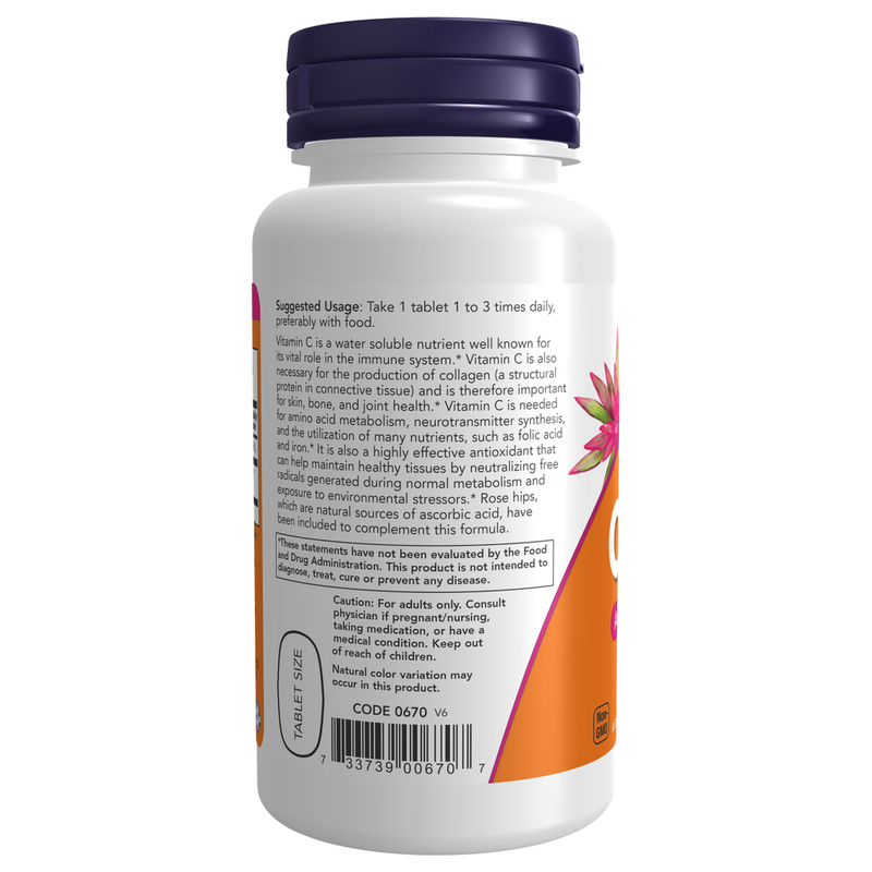 C-500 with Rose Hips (100 Tablets) - label information