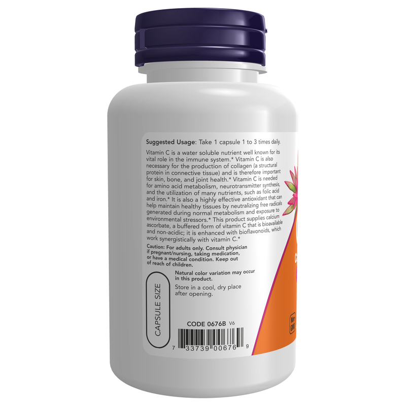 C-500 Ascorbate (100 Capsules) - label information