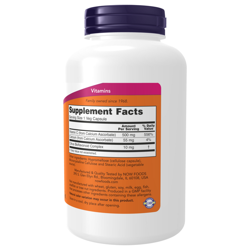 C-500 Calcium Ascorbate-C (250 Capsules) - supplement facts