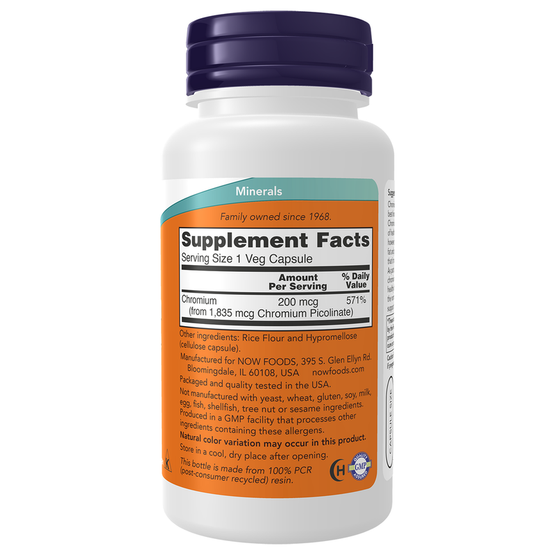Chromium Picolinate 200mcg (100 Capsules) - right view