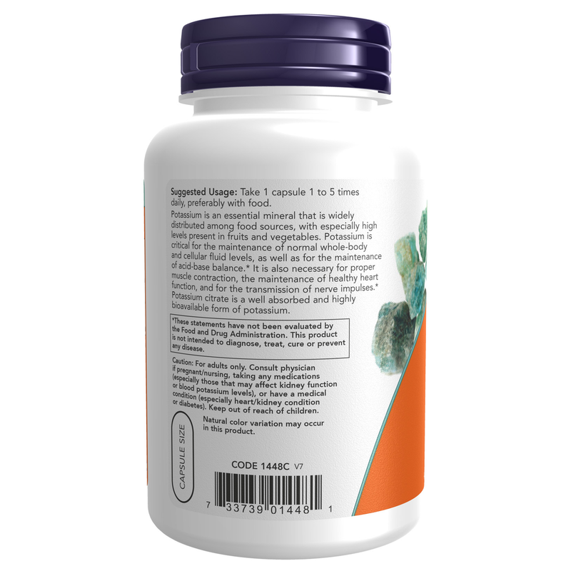 Potassium Citrate 99mg (180 Capsules) - label information