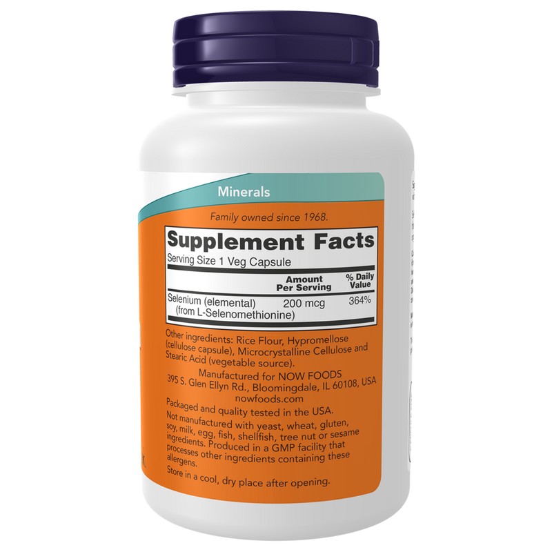 Selenium 200mcg (180 Capsules) - supplement facts