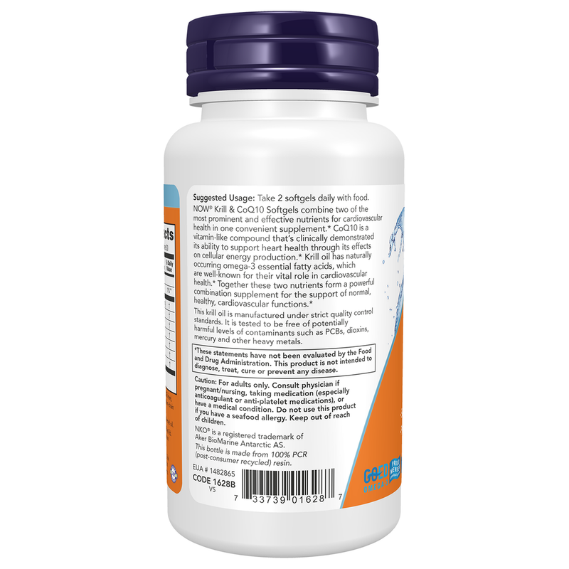 Krill Oil & CoQ10 (60 Softgels) - left view