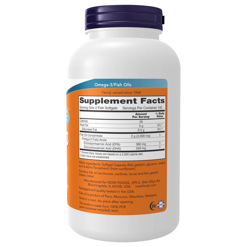 Omega-3 (200 Softgels) - right view