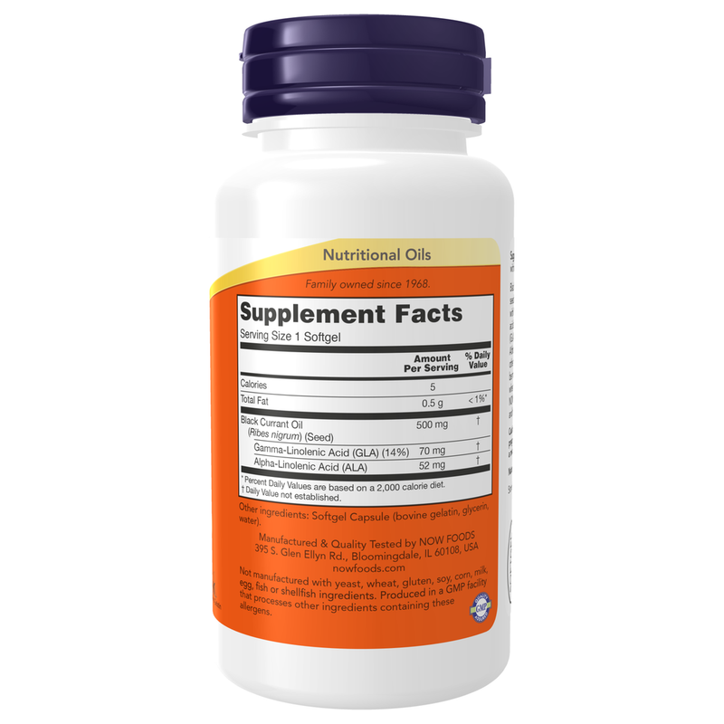 Black Currant Oil 500mg (100 Softgels) - supplement facts