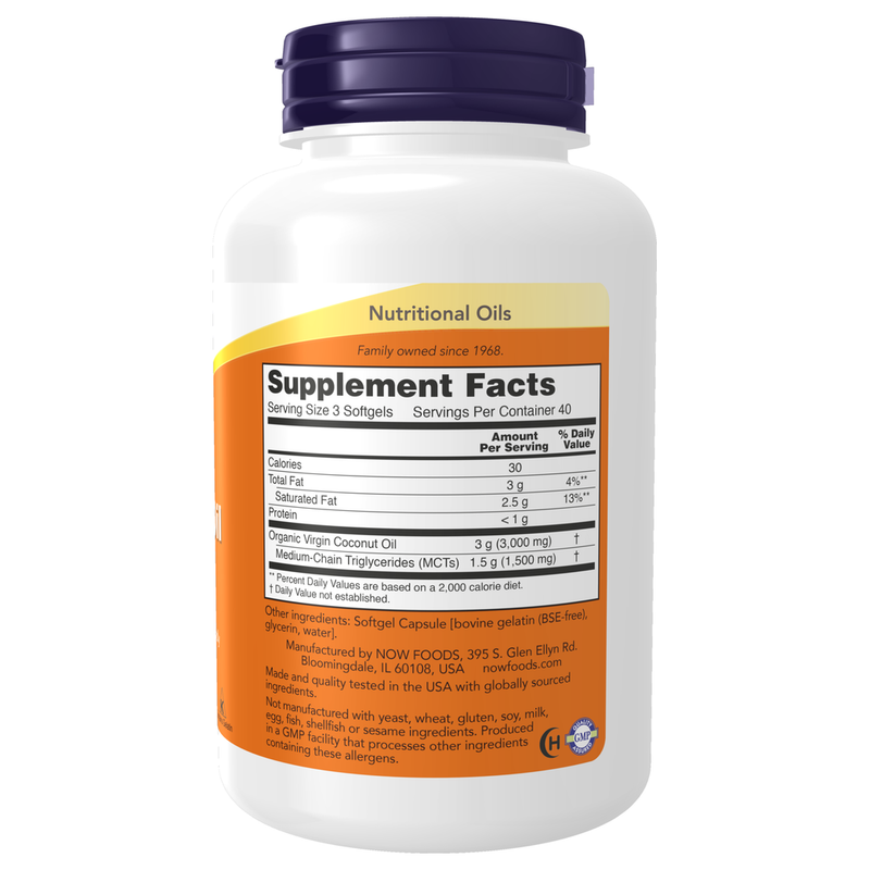 Virgin Coconut Oil 1000mg (120 Softgels) - right view
