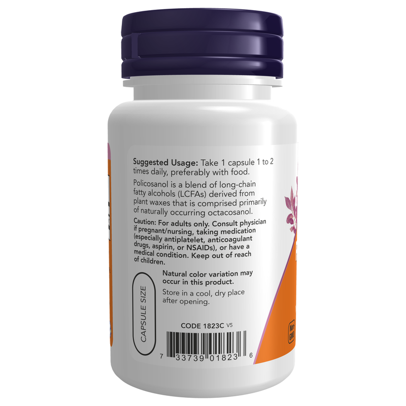 Policosanol 10mg (90 Capsules) - label information