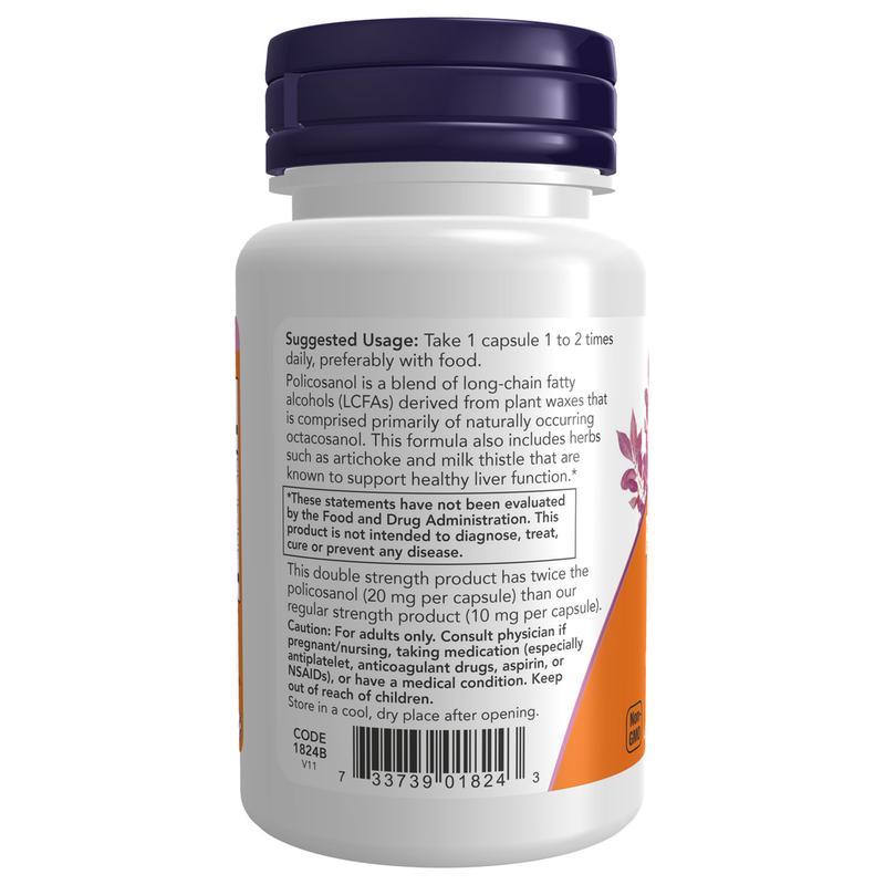 Policosanol 20mg (90 Capsules) - label information