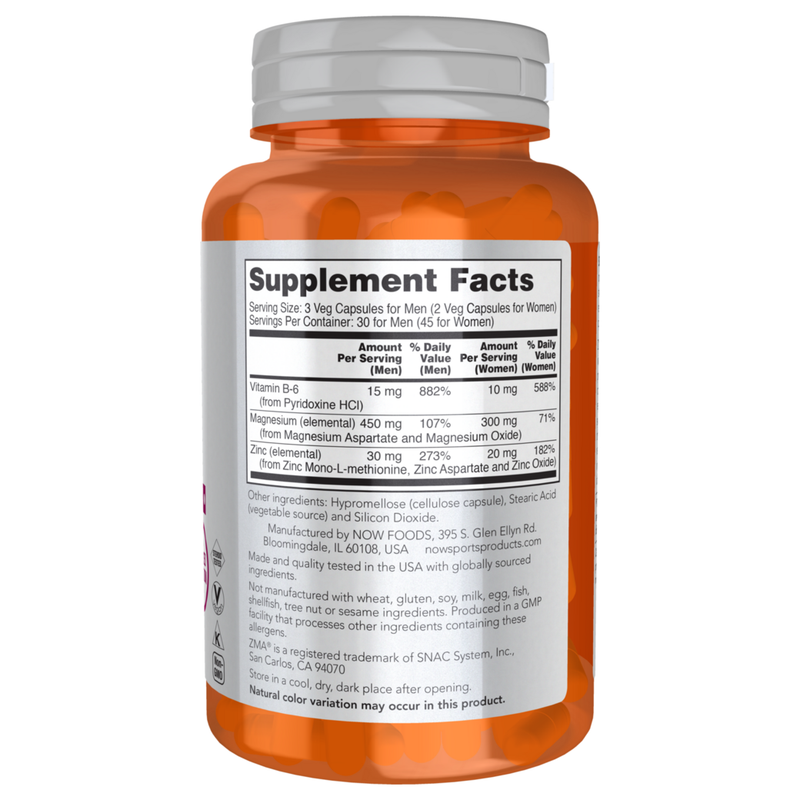 ZMA 800mg (90 Capsules) - supplement facts