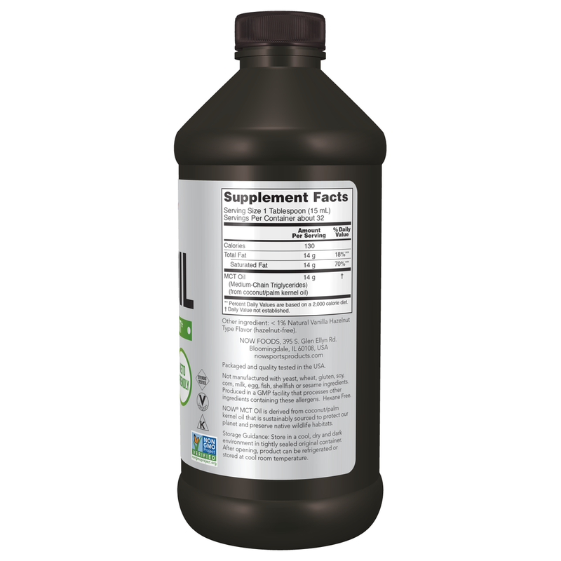 MCT Oil Vanilla Hazelnut (473 ml) - supplement facts
