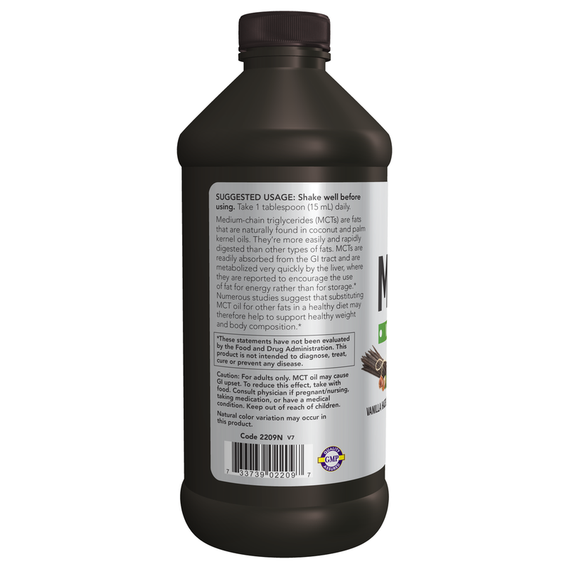 MCT Oil Vanilla Hazelnut (473 ml) - label information