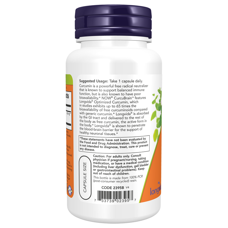 CurcuBRAIN (50 Capsules) - left view