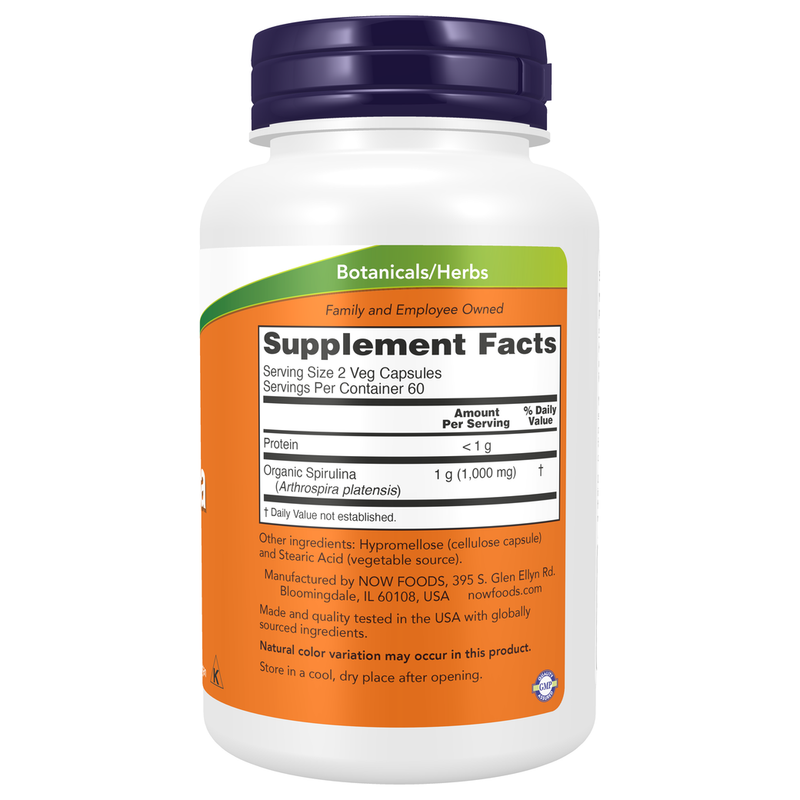 Spirulina 500mg (120 Capsules) - right view