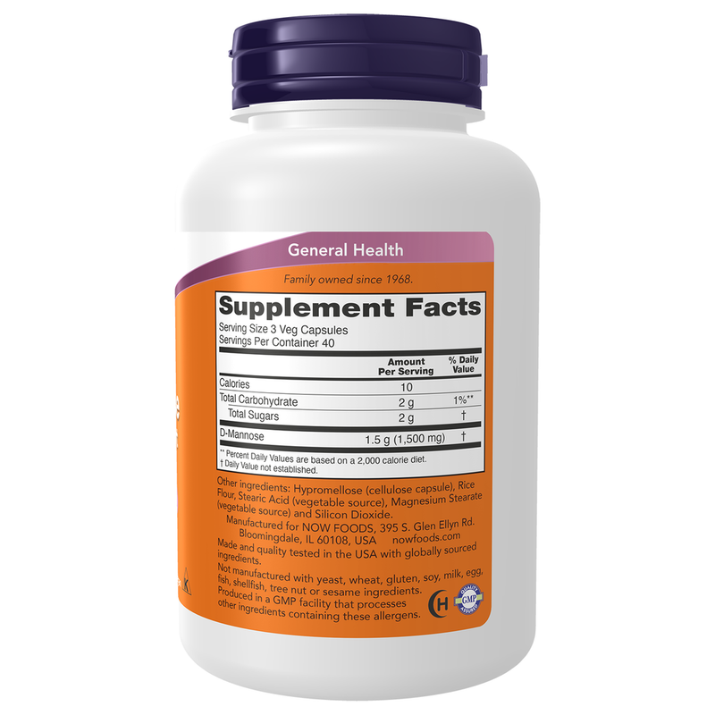D-Mannose 500mg (120 Capsules) - right view
