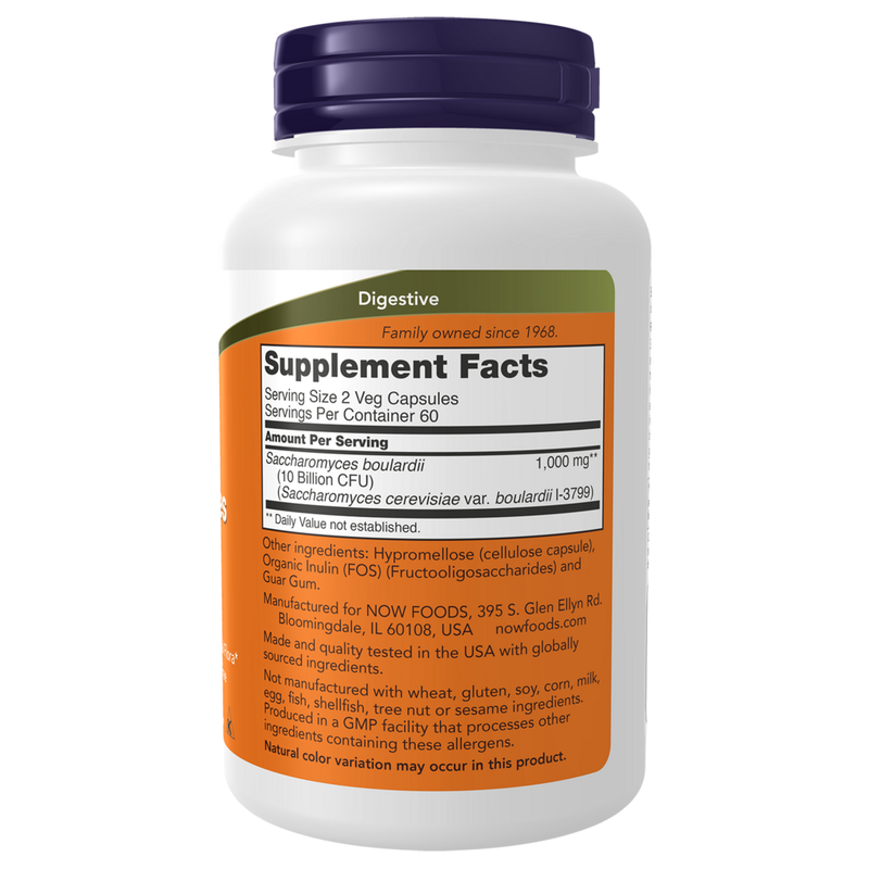 Saccharomyces Boulardii (120 Capsules) - supplement facts