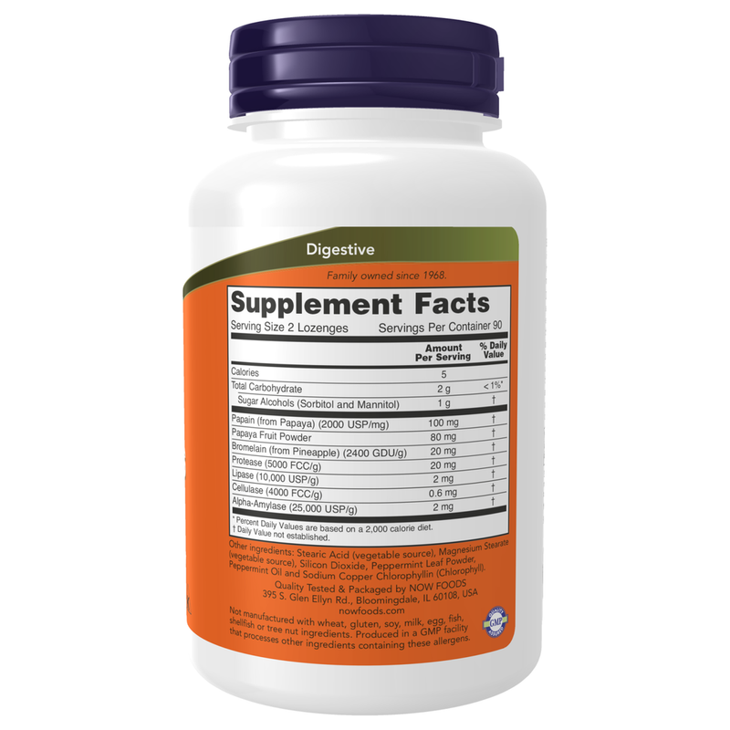 Papaya Enzymes (180 Lozenges) - supplement facts