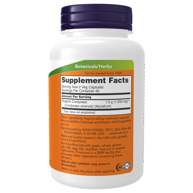 Cordyceps 750mg (90 Capsules) - supplement facts
