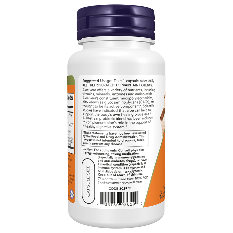 Aloe 10,000 & Probiotics (60 Capsules) - left view