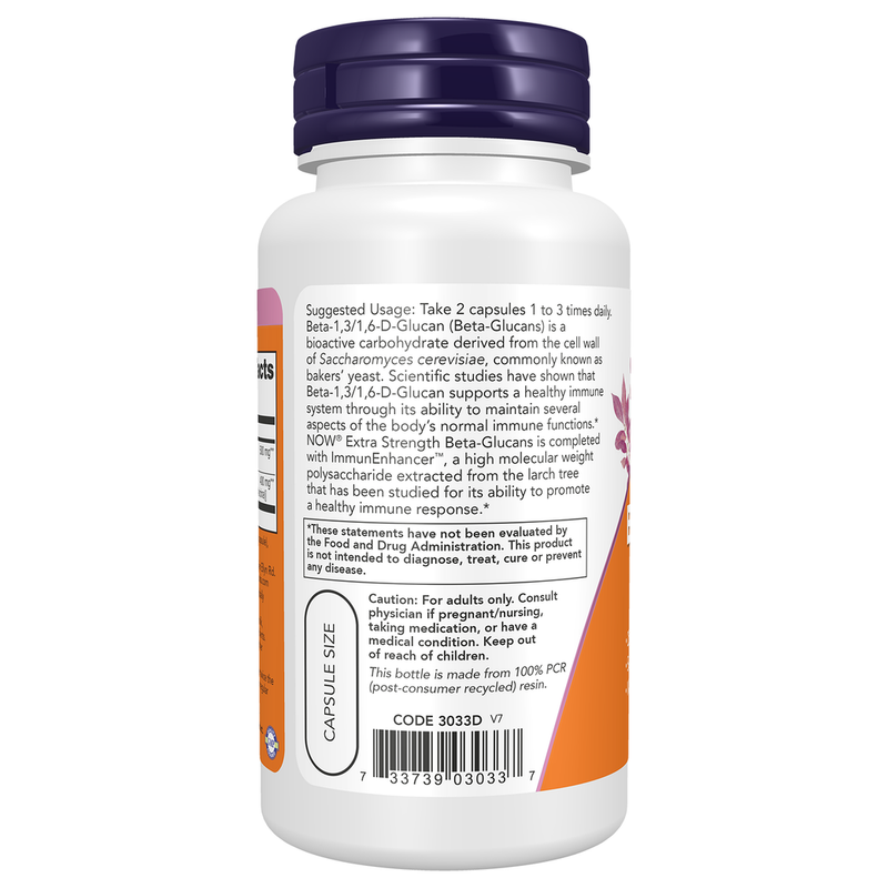 Beta-Glucans w/ImmunEhancer (60 Capsules) - left view