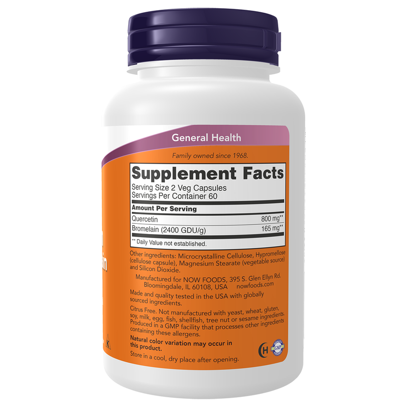 Quercetin w/Bromelain (120 Capsules) - right view